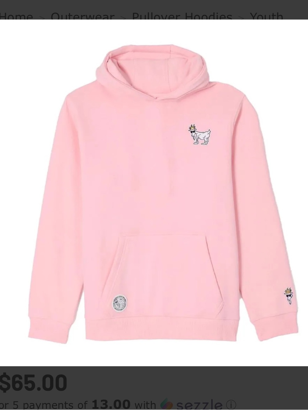 Pink Goat Logo Hoodie